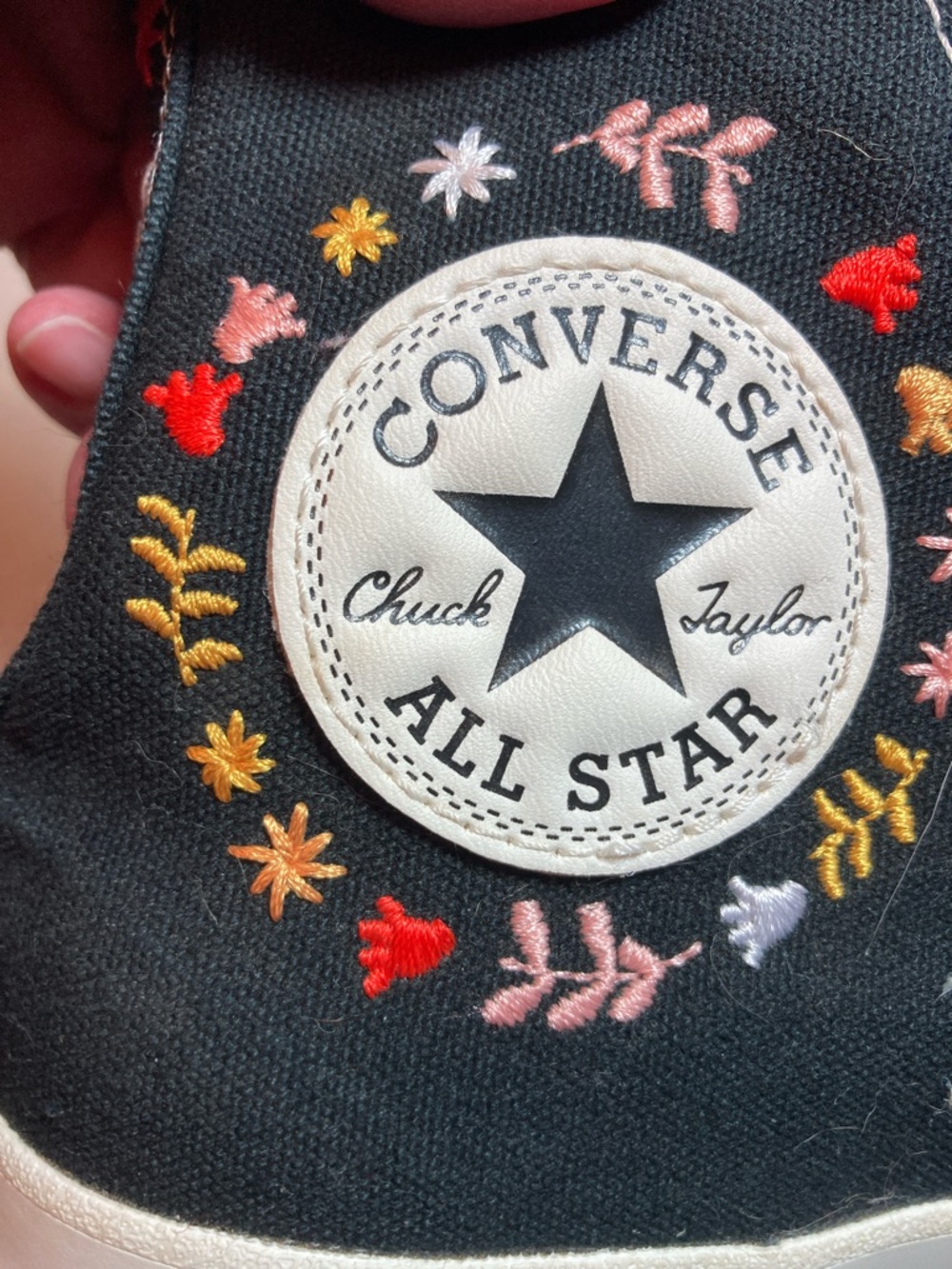 Converse Lug Heel High Tops It’s Okay to Wander Embroidery Floral Accents - Picture 2 of 10